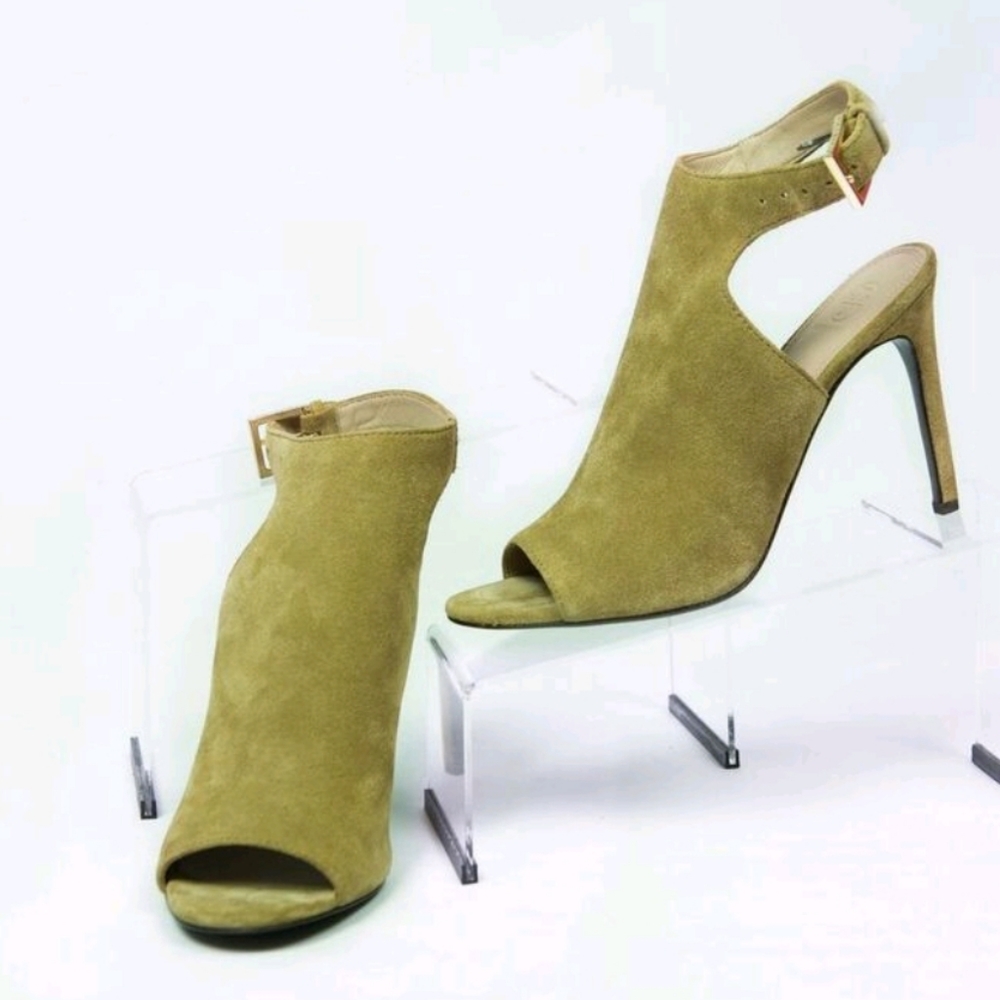 Tory Burch Brittania Suede Heels - Picture 2 of 5